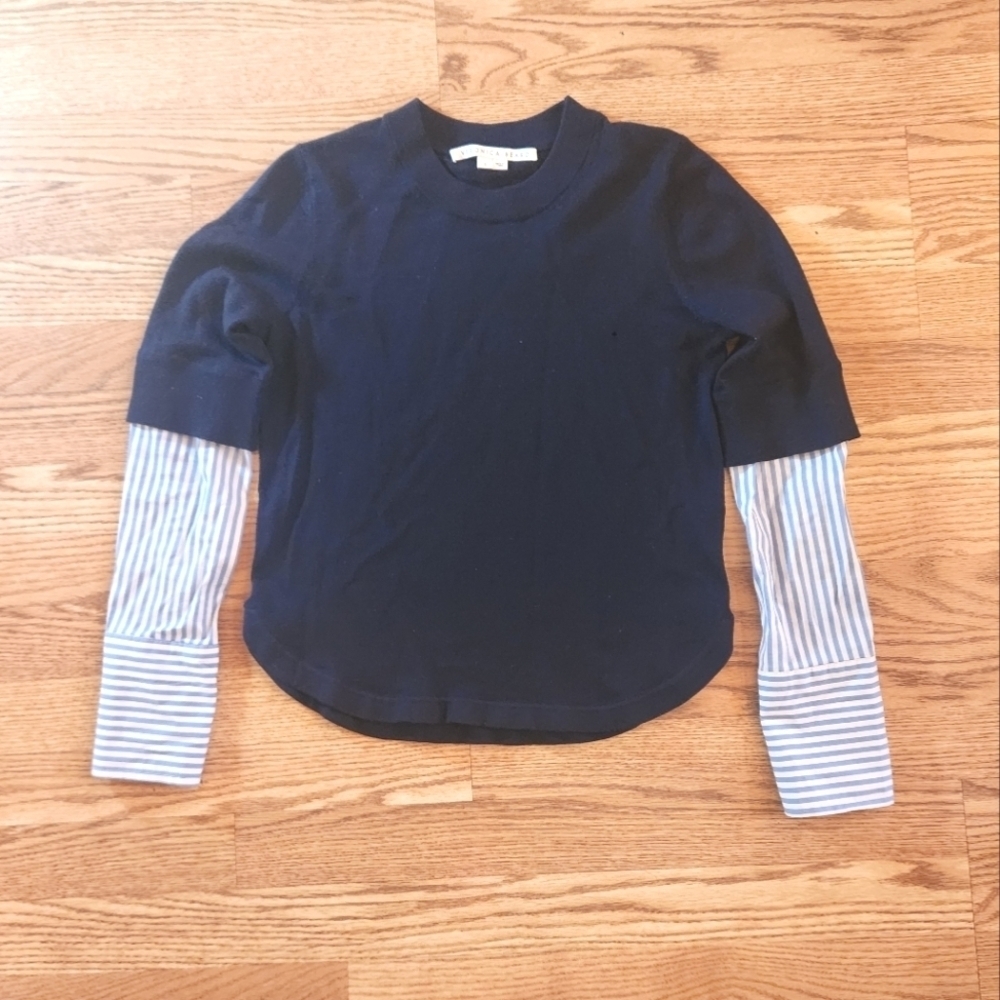 GUC Veronica Beard Roscoe Merino Wool Striped Sweater, Size S